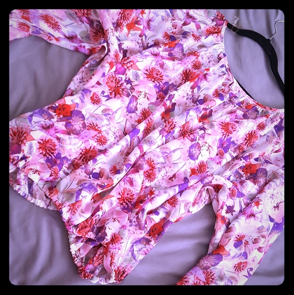 Pink and white blouse